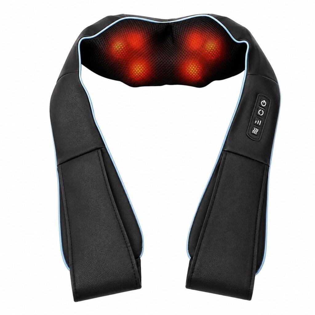 Masajeador cervical Qeia visto de frente, con nodos de masaje shiatsu